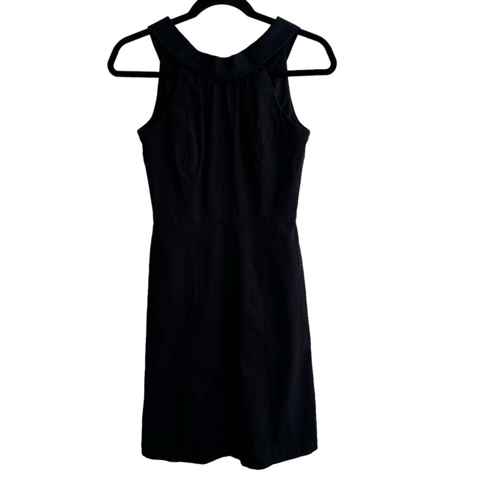 White House Black Market High Neck Low Back Sheath Dress Cotton Stretch